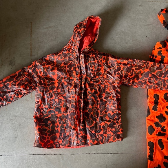 Lake 'N Trail Vinyl Camo Quilted Rain Jacket, Size XL, Vintage - Picture 2 of 9